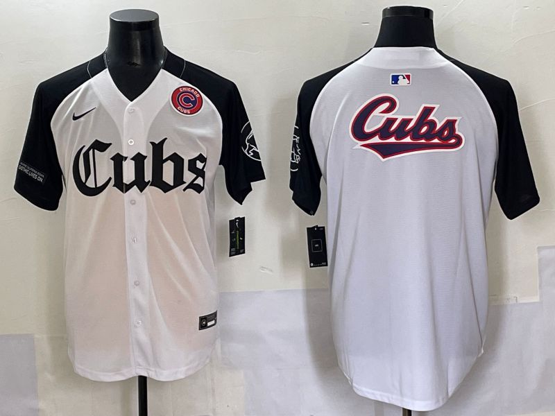Men 2025 Chicago Cubs Blank White black Five generations Joint Name Nike MLB Jersey style 59
